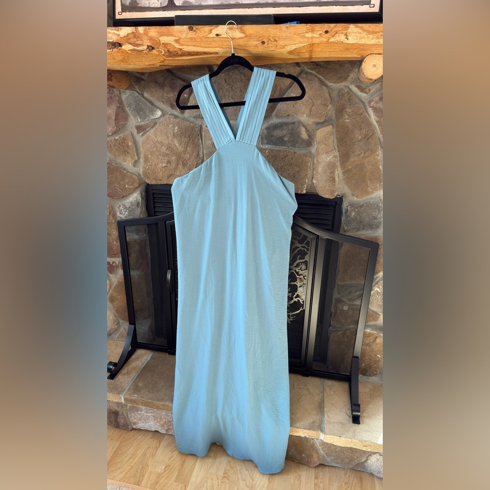 HALARA Light Blue Backless Dress